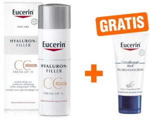 Eucerin Anti Age Hyaluron Filler CC Cream mittel 50 ml Creme + gratis UreaRepair Plus Handcreme 5% 30 ml