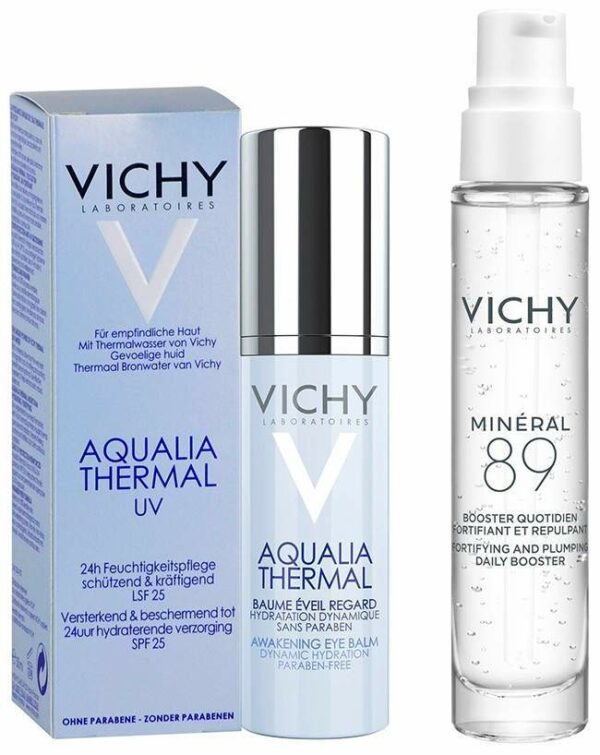 Vichy Aqualia Thermal belebender Augenbalsam 15 ml + gratis Mineral 89 10 ml Probe