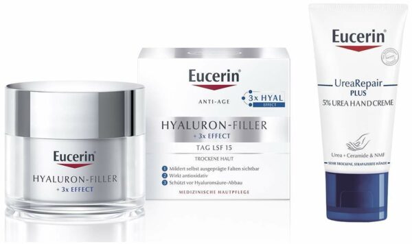 Eucerin Hyaluron Filler Tagespflege Trockene Haut 50 ml + gratis UreaRepair Plus Handcreme 5% 30 ml