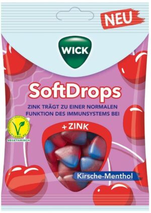 Wick Softdrops Wetterfest Kirsche - Menthol + Zink 90 G