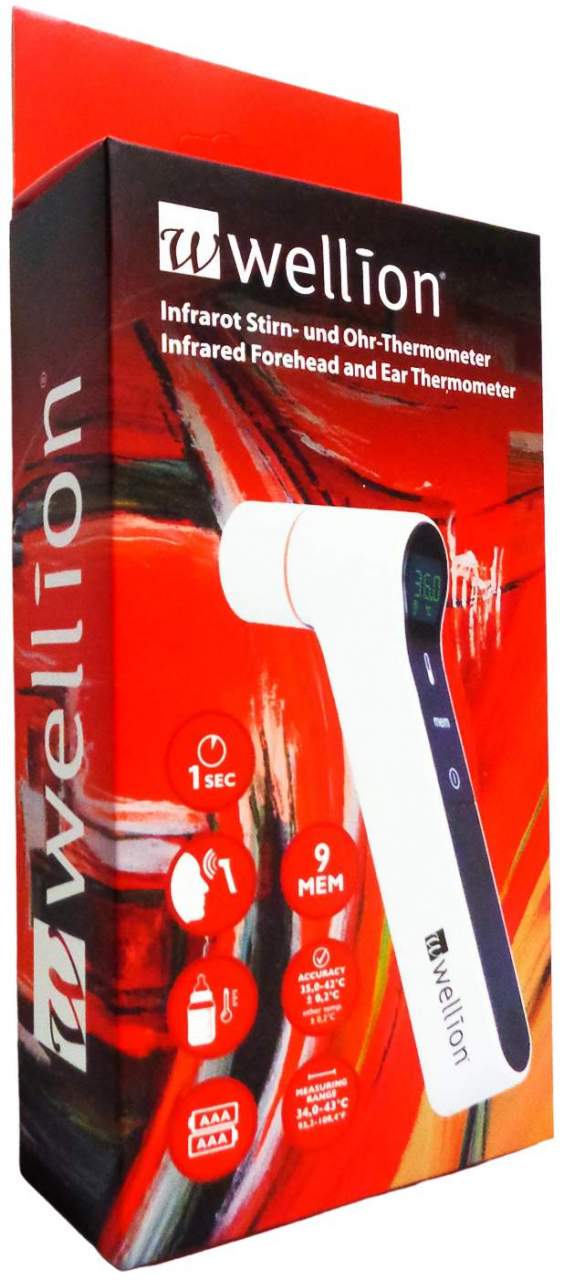 Wellion Infrarot Stirn- und Ohr-Thermometer 1 Stück