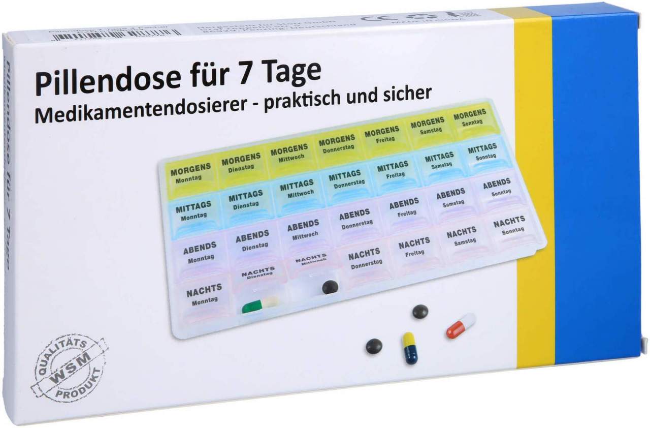 Pillendose 7 Tage + 4 Fächer Je Tag Kunststoff 1 Stück