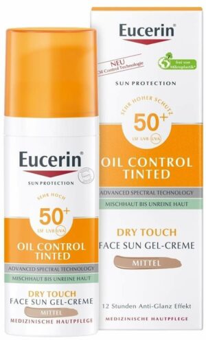 Eucerin Sun Oil Control Face Fluid Getönt (Mittel) LSF 50+ 50 ml