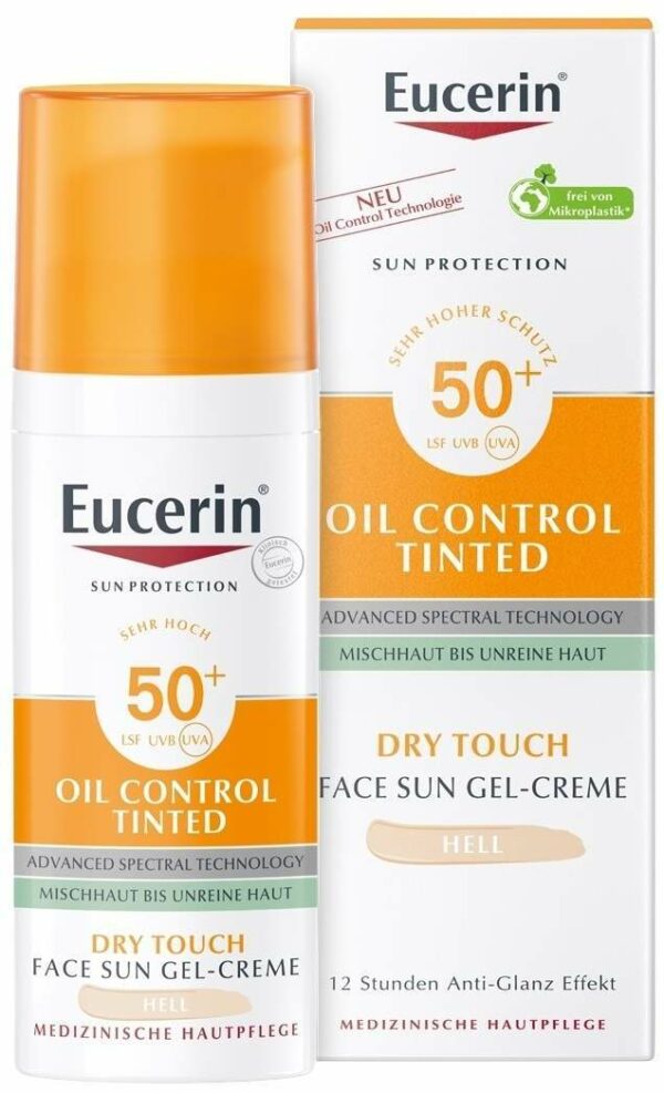 Eucerin Sun Oil Control Face Fluid Getönt (Hell) LSF 50  50 ml