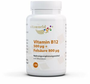 Vitamin B12 500 µg + Folsäure 800 µg 180 Tabletten