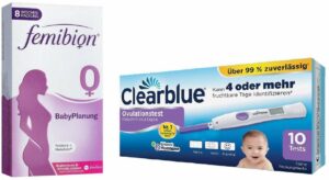 Femibion 0 Babyplanung 56 Tabletten + Clearblue Digital Ovulationstest Fortschrittlich & Digital 10 Stück