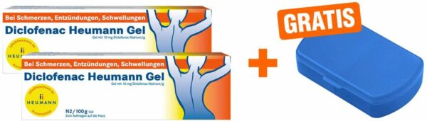 Diclofenac Heumann 2 x 100 g + gratis Pillendose