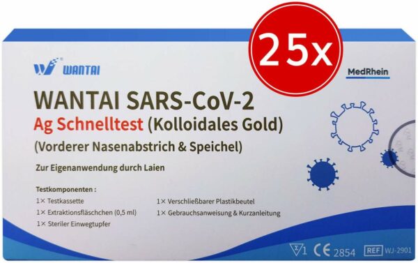 Wantai SARS-CoV-2 Ag Schnelltest 2 in 1 Test 25 x 1 Stück