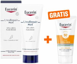 Eucerin UreaRepair Plus Fußcreme 10% 100 ml + gratis Eucerin Oil Control Face LSF 50+ 20 ml