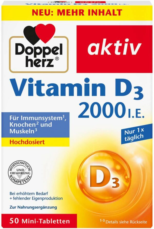 Doppelherz Vitamin D3 2000 I.E. 50 Mini-Tabletten