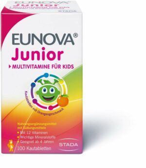 Eunova Junior Kautabletten mit Orangengeschmack 100 Stück