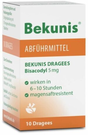 Bekunis Dragees Bisacodyl 5 mg 10 Magensaftresistente Tabl.