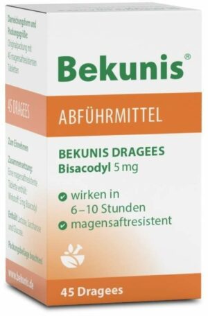 Bekunis Dragees Bisacodyl 5 mg 45 Magensaftresistente Tabl.