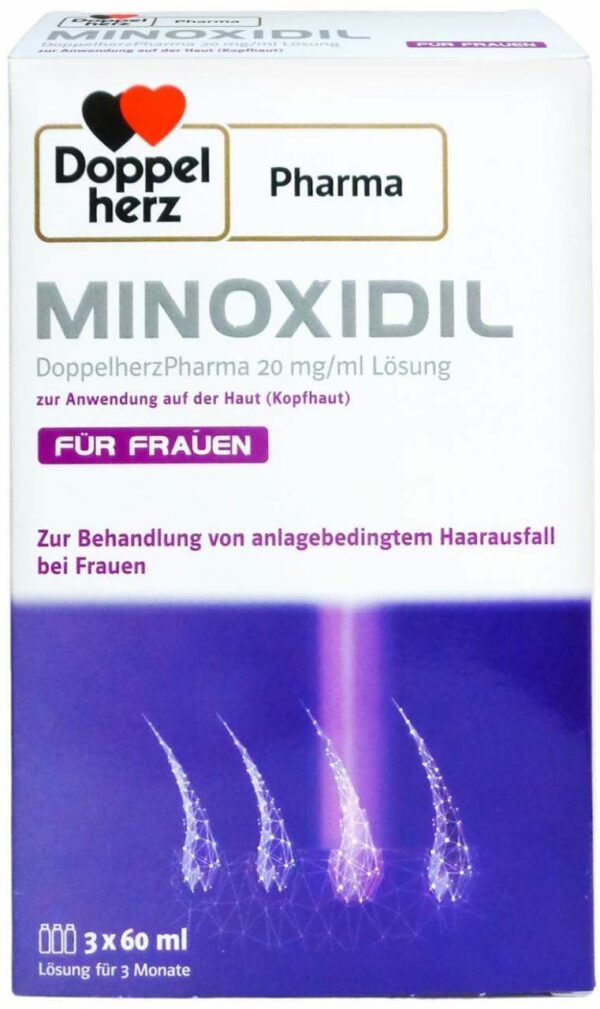 Minoxidil Doppelherz Pharma 20 mg je ml 3 x 60 ml Lösung für Frauen