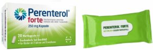 Perenterol forte 250 mg 20 Kapseln + gratis Feuchttücher 10 Stück