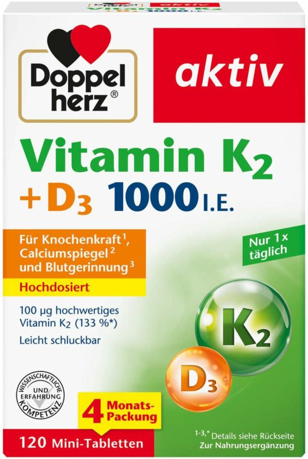Doppelherz Vitamin K2+d3 1000 I.E. 120 Tabletten