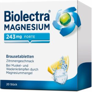 Biolectra Magnesium 243 mg forte Zitronengeschmack 20 Brausetabletten
