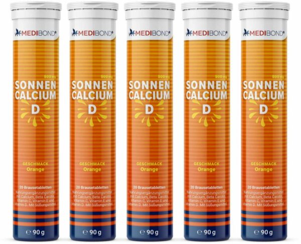 Sonnencalcium D Medibond Brausetabletten 5 x 20 Stück