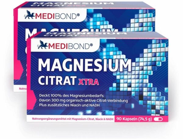 2 x Magnesium Citrat XTRA Medibond 90 Kapseln