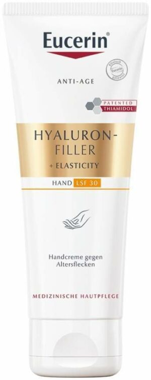 Eucerin Hyaluron Filler + Elasticity Handcreme gegen Altersflecken LSF30 75 ml