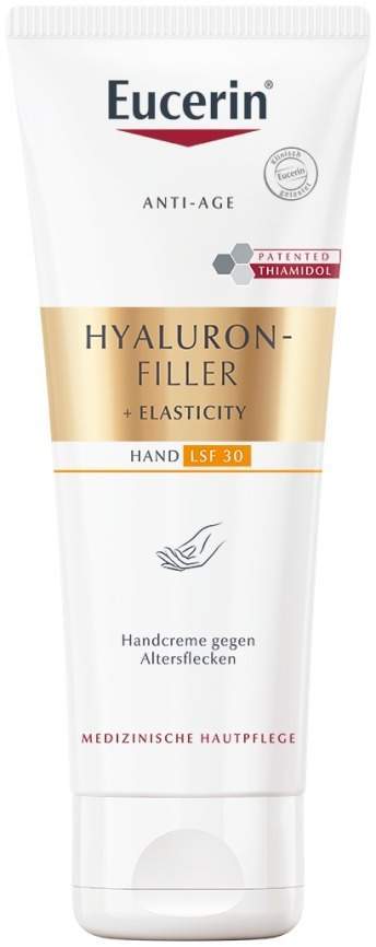 Eucerin Hyaluron Filler + Elasticity Handcreme gegen Altersflecken LSF30 75 ml