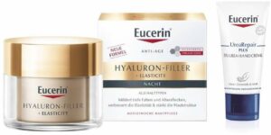 Eucerin Hyaluron Filler + Elasticity Nachtpflege 50 ml + gratis UreaRepair Plus Handcreme 5% 30 ml