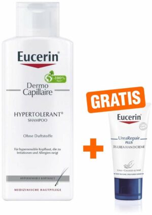 Eucerin Dermo Capillaire hypertolerant Shampoo 250 ml + gratis UreaRepair Plus Handcreme 5 % 30 ml