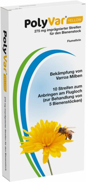 Polyvar Yellow 275 mg imprägnierter Streifen für den Bienenstock 10 Streifen