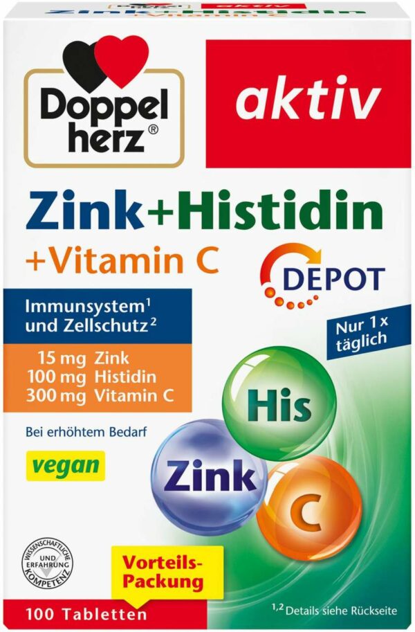 Doppelherz Zink + Histidin + Vitamin C Depot Aktiv 100 Tabletten