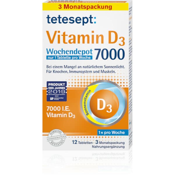Tetesept Vitamin D3 7.000 Wochendepot Filmtabl.