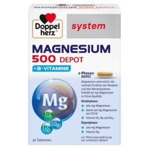 Doppelherz system MAGNESIUM 500 DEPOT + B-Vitamine