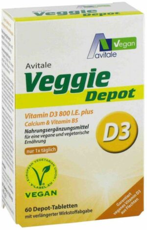 Veggie Depot Vitamin D3 800 I.E. Plus Calcium Plus B5 60 Tabletten