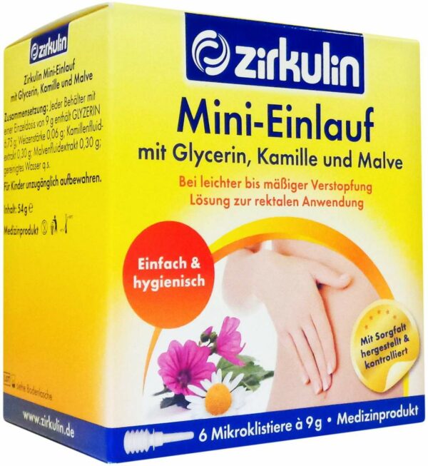 Zirkulin Mini Einlauf Mit Glyzerin Klistiere 6 X 9 G