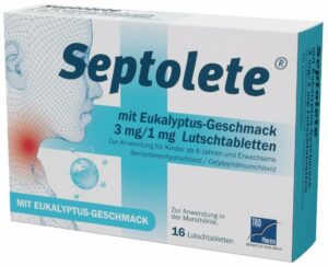 Septolete 3 mg - 1 mg 16 Lutschtabletten mit Eukalyptus-Geschmack
