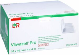 Vliwazell Pro Superabsorb.Kompr.Steril 10x10 cm