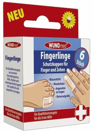 Fingerlinge Schutzkappen für Finger und Zehen 6 Stück