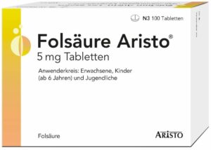 Folsäure Aristo 5 mg Tabletten 100 Stück