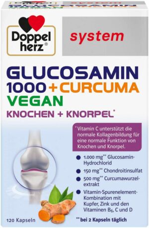 Doppelherz Glucosamin 1000 + Curcuma vegan 120 Kapseln
