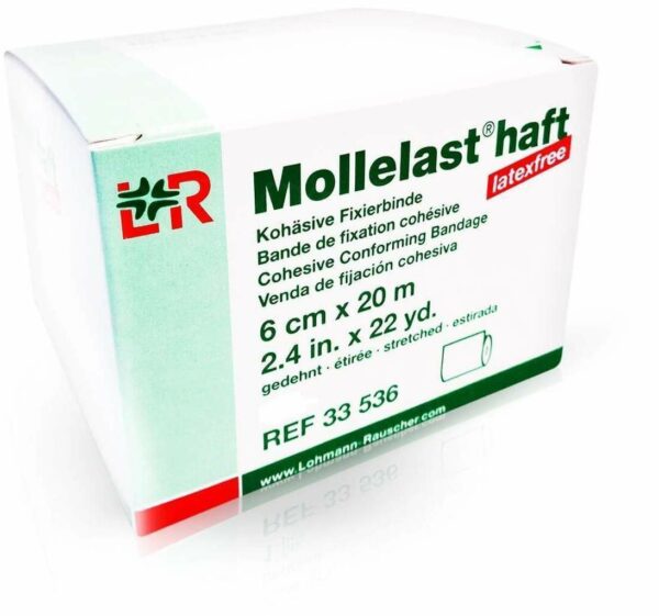 Mollelast Haft Binden Latexfrei 8 cm X 20 Blau 6 Binden