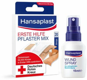 Hansaplast Erste Hilfe Mix + gratis Hansaplast Wundspray zur Wundreinigung 15 ml