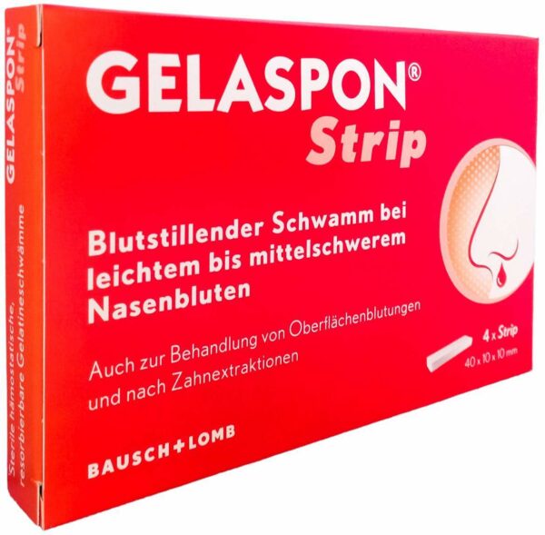 Gelaspon Strip 1 X 1 X 4 cm Gelatineschwamm 4 Stück