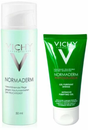 Vichy Normaderm 24h Feuchtigkeitspflege gegen Hautunreinheiten 50 ml Creme + gratis Reinigungsgel 50 ml