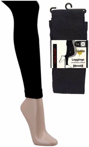 Damen Leggings Bambus Größe 44-48 schwarz