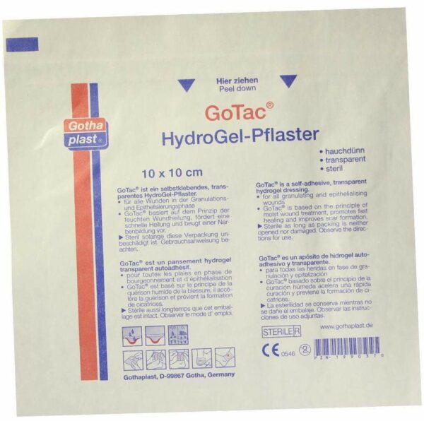 Gotac L Hydrogelpflaster 10x10cm Steril 1 Pflaster