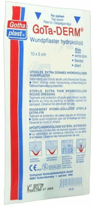 Gota Derm Wundpflaster Hydrokolloid Thin 10x5cm 1 Pflaster