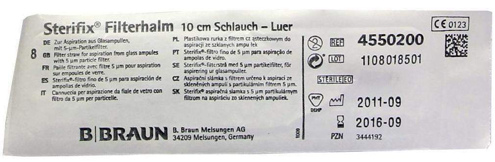 Infusionszubehör Sterifix Filterh.10