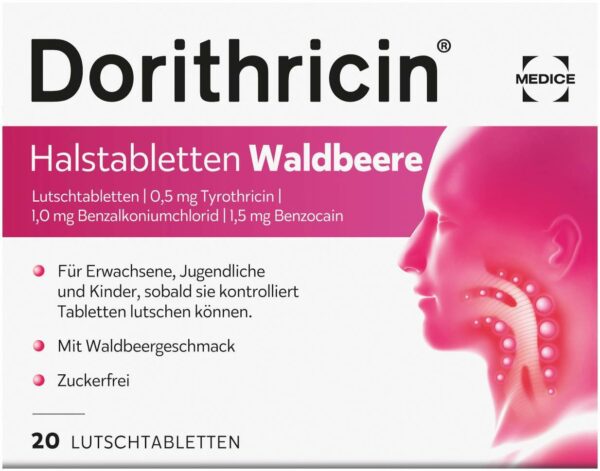 Dorithricin Halstabletten Waldbeere 20 Lutschtabletten