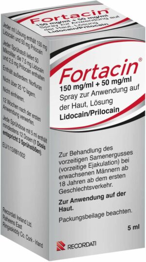 Fortacin 150 mg pro ml + 50 mg pro ml 5 ml Spray zur Anwendung auf der Haut 5 ml