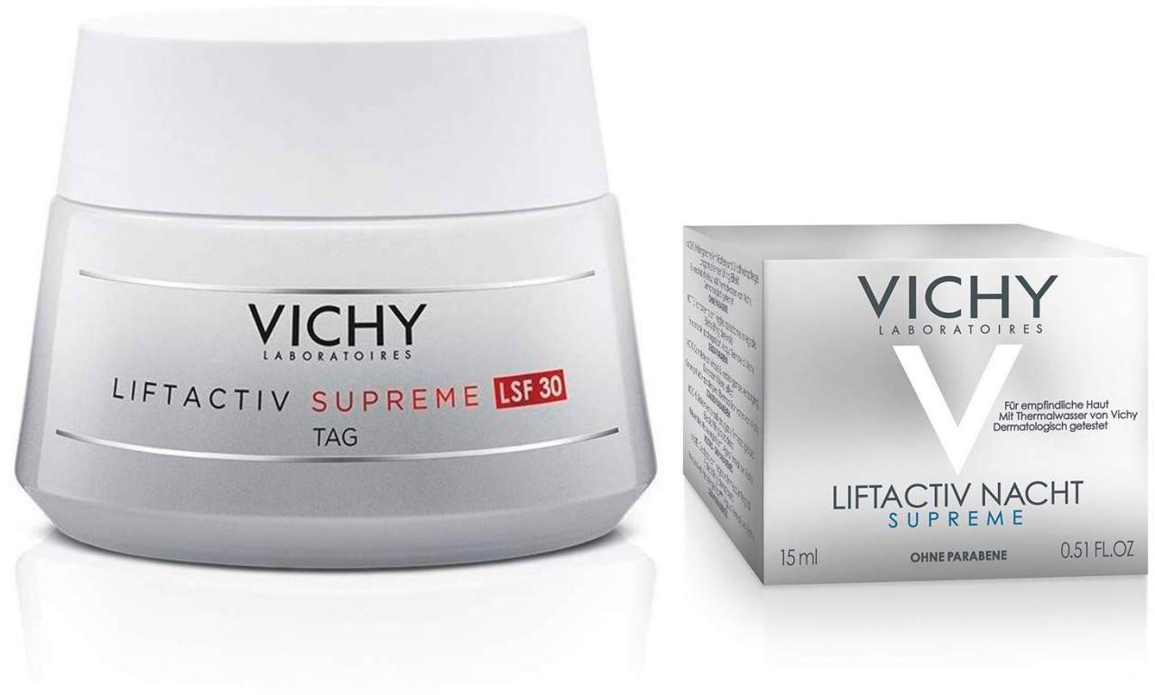Vichy Liftactiv Supreme Tag LSF 30 50 ml Creme + gratis Nacht mini 15 ml Tiegel