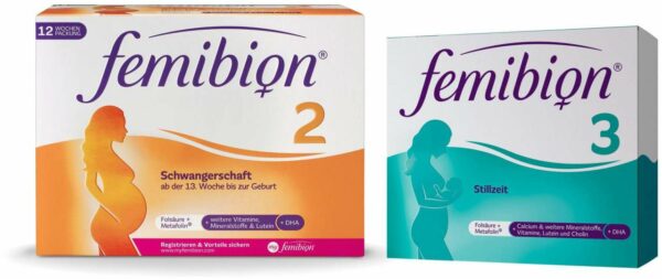 Femibion 2 Schwangerschaft 84 Tabletten und 84 Kapseln Kombipackung + gratis Femibion 3 7 Stück
